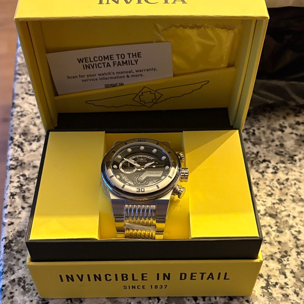 Invicta Black and Silver Dive Watch